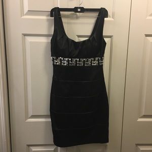 Black, jeweled cocktail dress - NEVER WORN!